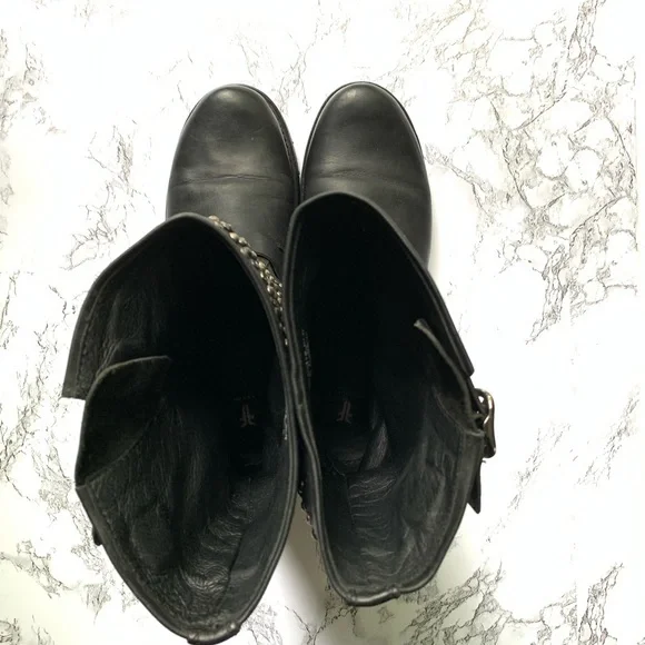 Frye Black Studded Combat Boots - Picture 11 of 13